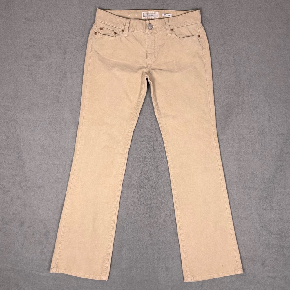 Old Navy Tan Corduroy Pants Womens 2 Regular Beige Bootcut Stretch Cotton 31x30